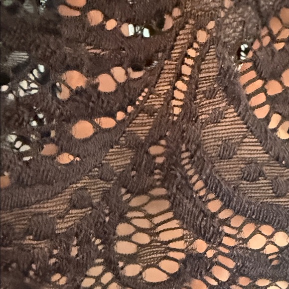 Adiva Chic sheer black lace blouse with intricate patterns. - Picture 7 of 8